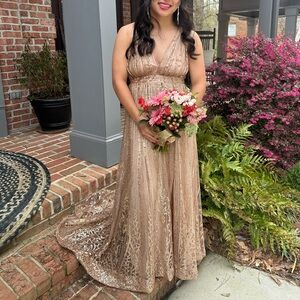 Elegant Gold Prom Gown size small